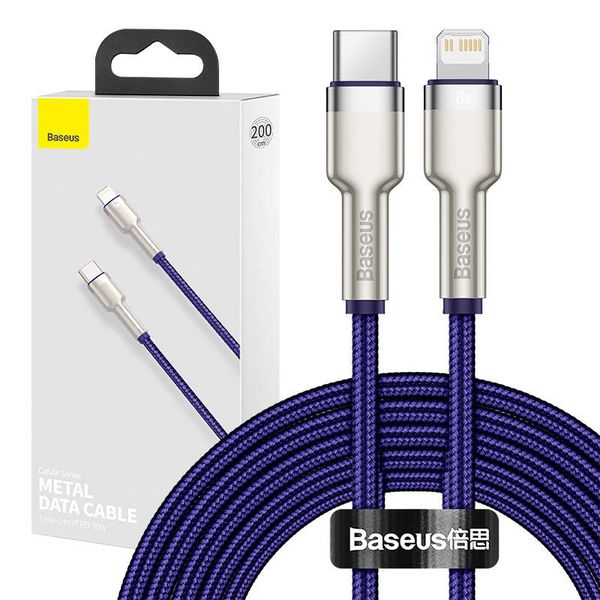 kabel usb-c do lightning baseus cafule, 20w, 2m (fioletowy) zdjęcie 1