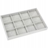 TACA EKSPOZYTOR NA ZEGARKI BRANSOLETKI BIŻUTERIĘ PUDEŁKO POJEMNIK ETUI