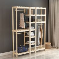 Szafa garderoba na ciuchy do sypialni stojak na ubrania wieszak drewno