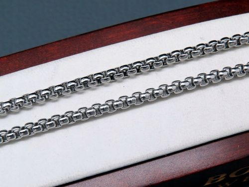 SREBRNY ŁAŃCUSZEK Z KRZYŻYKIEM STAL CHIRURGICZNA 316L SPLOT KRÓLEWSKI 60CM na Arena.pl