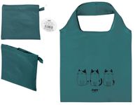 Torba na zakupy składana zakupowa 38x58 cm eko stylowa zielona z nadrukiem