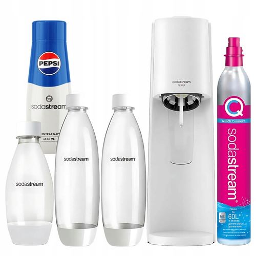 SODASTREAM TERRA Saturator zestaw 2 Butelki 1L + Butelka 0.5l + Syrop Pepsi na Arena.pl