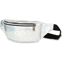 Nerka Duża Saszetka Biodrówka Lakostka Holo Pikowana Srebrna X91