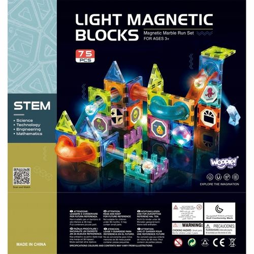 Klocki Magnetyczne Tor Kulkowy 75 el. WOOPIE na Arena.pl