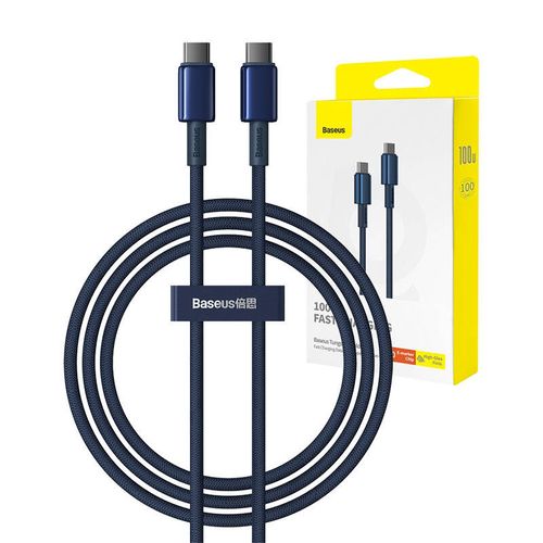 kabel usb-c do usb-c baseus tungsten gold, 100w, 1m (niebieski) na Arena.pl
