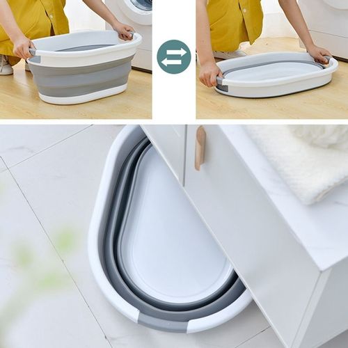 Miska składana owalna AIDA cm biało-szara COMPACT 25L na Arena.pl