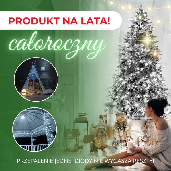 Lampki choinkowe 1500 Led biały zimny 121,5 m oświetlenie świąteczne IP44 zdjęcie 3