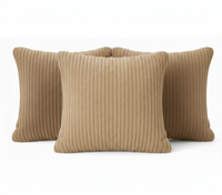 Zestaw 3x Poszewka dekoracyjna Jasiek sztruks toczona 40x40 jasny brąz