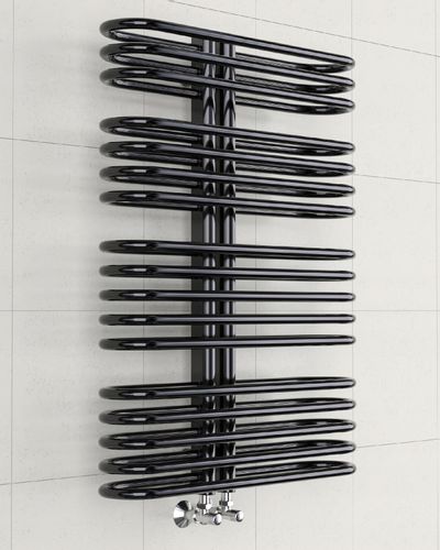 GRZEJNIK ŁAZIENKOWY NEO 1580x550 CZARNY POŁYSK na Arena.pl