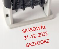 mini mały kieszonkowy personalizowany DATOWNIK z treścią TEKST+DATA+TEKST