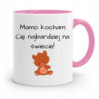 Kubek Różowy Prezent Dla Mamy Mamo Kocham Cię! Z Nadrukiem Ze Zdjęciem