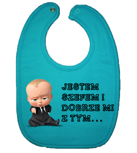 Śliniaczek Bawełniany Jestem Szefem zdjęcie 1