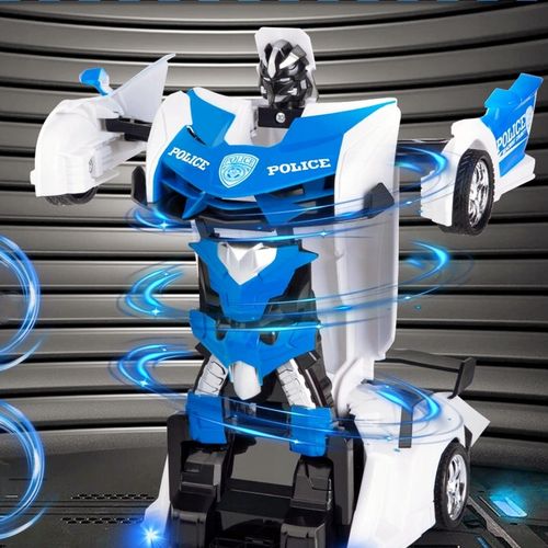 AUTO ROBOT ZDALNIE STEROWANY 2w1 TRANSFORMACJA POLICJA RADIOWÓZ PILOT LED na Arena.pl