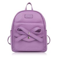 plecak damski miejski skórzany z kokardką fioletowy paolo peruzzi t-71-pu