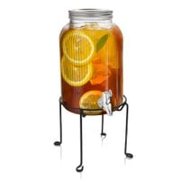 SŁOIK RYFLOWANY Z KRANIKIEM + STOJAK CZARNY AMBITION CURLY  4 L