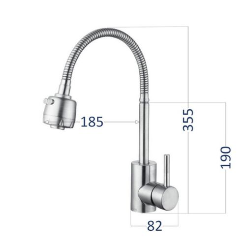 Bateria kuchenna WEZER EKO4D-01-BLACK z elastyczną wylewką - 2 rodzaje strumienia na Arena.pl