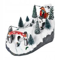 Świąteczna wioska ze stokiem narciarskim 25,5cm