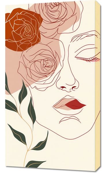 Obraz 50x90cm Beż i Twarz zdjęcie 1