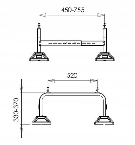 PODSTAWA REGULOWANA POD POMPĘ CIEPŁA 360 kg STOJAK FRAME FOOT FF-755 na Arena.pl