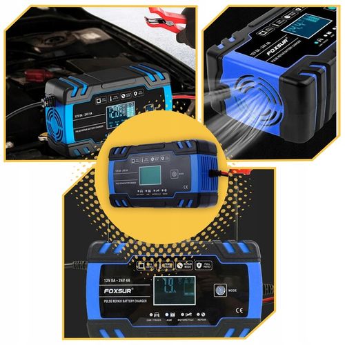 Prostownik AUTOMATYCZNY SAMOCHODOWY FUNKCJA NAPRAWY DO AKUMULATORÓW 12V 24V na Arena.pl