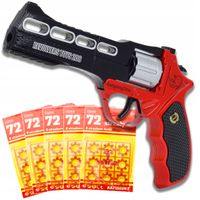PISTOLET NA SPŁONKĘ REWOLWER METALOWY 5x72szt KAPISZONY GRATIS DLA DZIECI