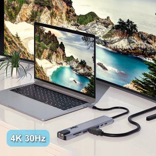 Adapter HUB 8w1 POLION USB-C przejściówka USB 3.0 PD HDMI 4K SD LAN na Arena.pl