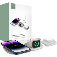 tech-protect qi15w-a32 3in1 magnetic magsafe wireless charger grey
