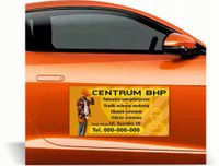 Magnes na samochód reklama magnetyczna 60x30 różne wzory CENTRUM BHP