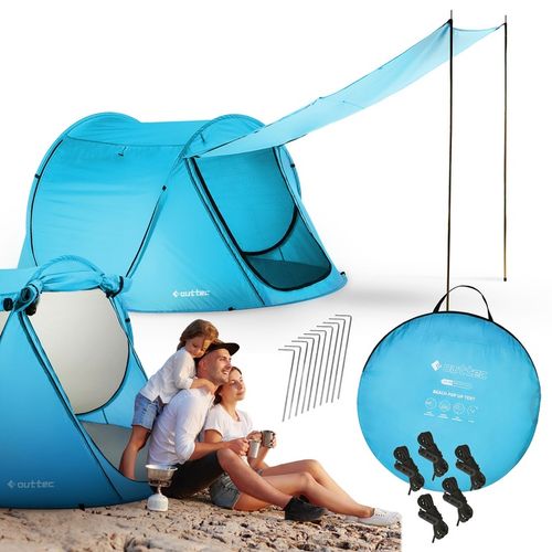 PARAWAN NAMIOT PLAŻOWY SAMOROZKŁADAJĄCY ZAMYKANY Z DASZKIEM OUTTEC na Arena.pl