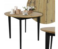 Stół EMMA PLUS Ø90 cm dąb okrągły rustykalny loft do kuchni