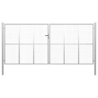 Brama ogrodowa, galwanizowana stal, 415x250 cm, srebrna