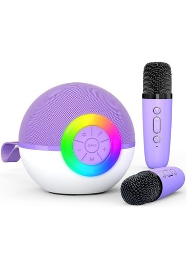 BEZPRZEWODOWY EFEKT ŚWIETLNY KARAOKE STEREO + 2 MIKROFONY na Arena.pl