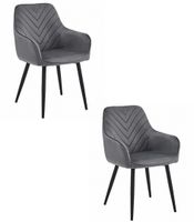 Krzesło NANA - ciemny szary aksamit / nogi czarne x 2