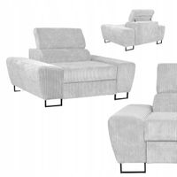 Fotel wypoczynkowy Savio salon Family meble j.szary sztruks reg zagłówek