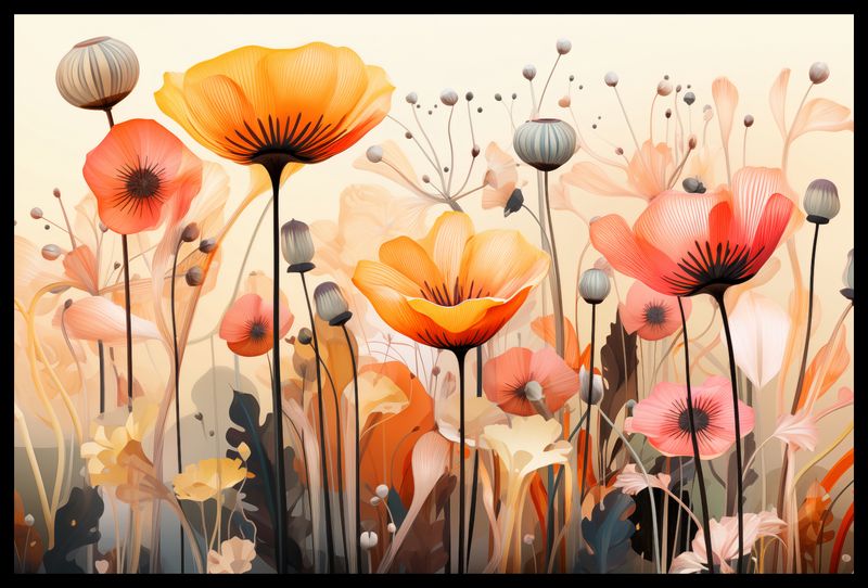 Plakat 60x40cm Taneczne Maki zdjęcie 2