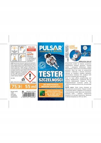 TESTER SZCZELNOŚCI GAZU PULSAR LPG PIANKA WYKRYWACZ 55 ml na Arena.pl