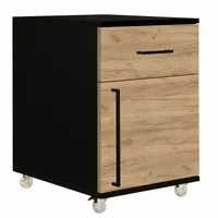 KONTENEREK SZAFKA POD BIURKO NA KÓŁKACH SOLIDNY LOFT CICHY DOMYK DĄB ZŁOTY