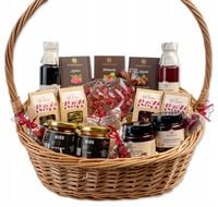 DUŻY kosz prezentowy zestaw herbat słodycze miody