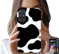 ETUI DO SAMSUNG GALAXY A71 - CZARNO - BIAŁE ŁATY KROWA, MODNE WZORY
