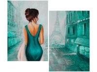 OBRAZ PARIS WALK WIEŻA EIFFA KOBIETA KOLORY