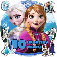 OPŁATEK NA TORT 30CM - KRAINA LODU DEKORACJA + IMIĘ + GRATIS! 24CM 26CM