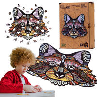 Puzzle Drewniane Układanka Wesoły Szop Pracz Zwierzę Różne Elementy