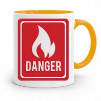 Kubek Żółty Dla Strażaka Danger Prezent Z Nadrukiem Ze Zdjęciem