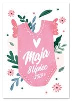 Plakat metryczka baby shower prezent dla dziecka 61x91 cm