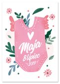 Plakat metryczka baby shower prezent dla dziecka 21x29,7 cm A4