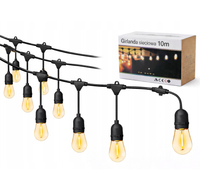 Girlanda ogrodowa sieciowa zewnętrzna na ogród kabel 10m 10xE27 LED