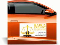 Magnes na samochód auto reklama magnetyczna 60x30 RADCA PRAWNY nazwisko