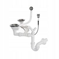 SYFON AUTOMATYCZNY 2-KOMOROWY CHROMOWANY PUSH