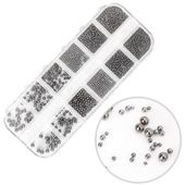 1000x MollyNails Kasetka z ozdobami bulion czarny black
