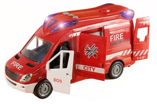 STRAŻ POŻARNA SAMOCHÓD ZABAWKA WÓZ AUTO STRAŻACKI POJAZD NAPĘD GUMOWE KOŁA na Arena.pl